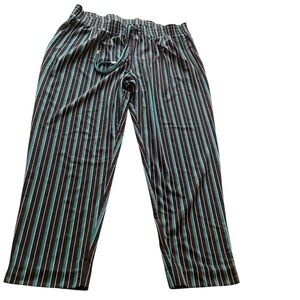 XL Flirtations Ankle Length Striped Flowey Pants
